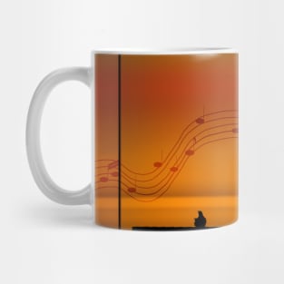 Sing a Song of Praise Ravens on Church Roof Silhouette Mug